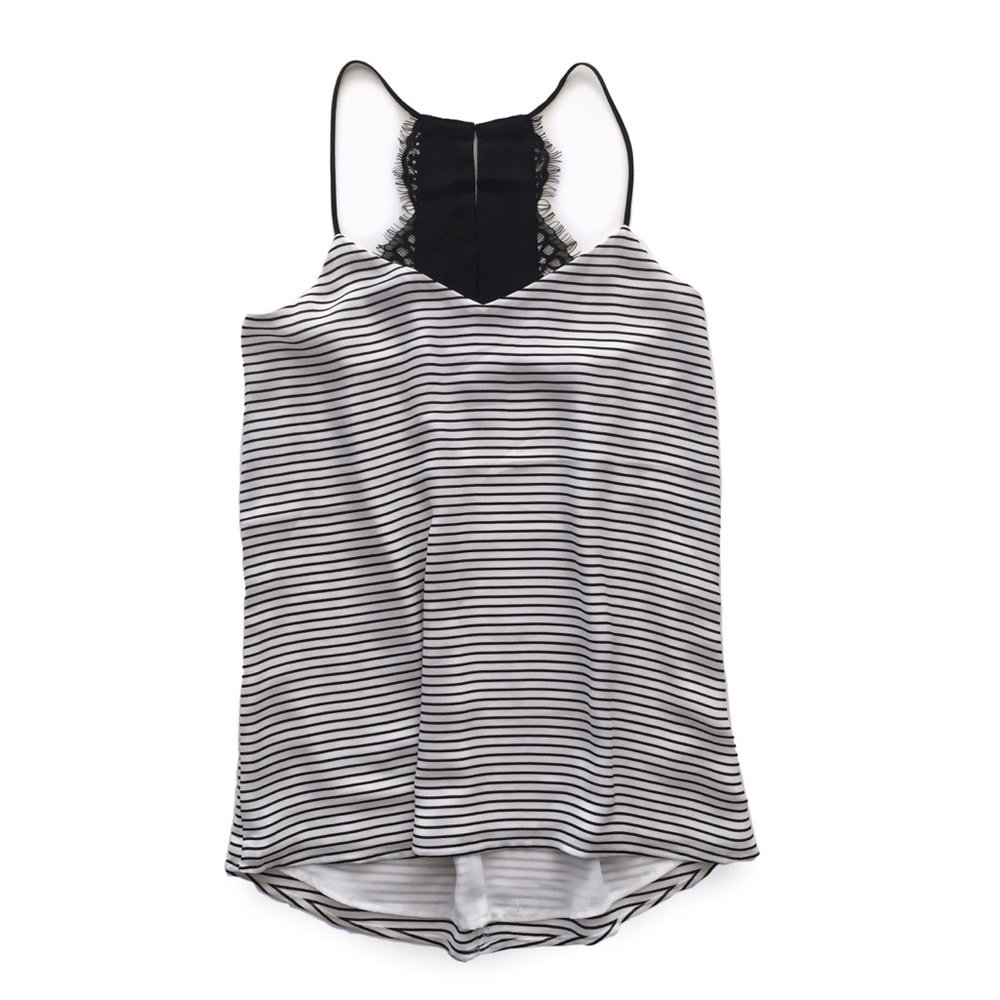 Express Factory Spaghetti Strap T-back Lace Top